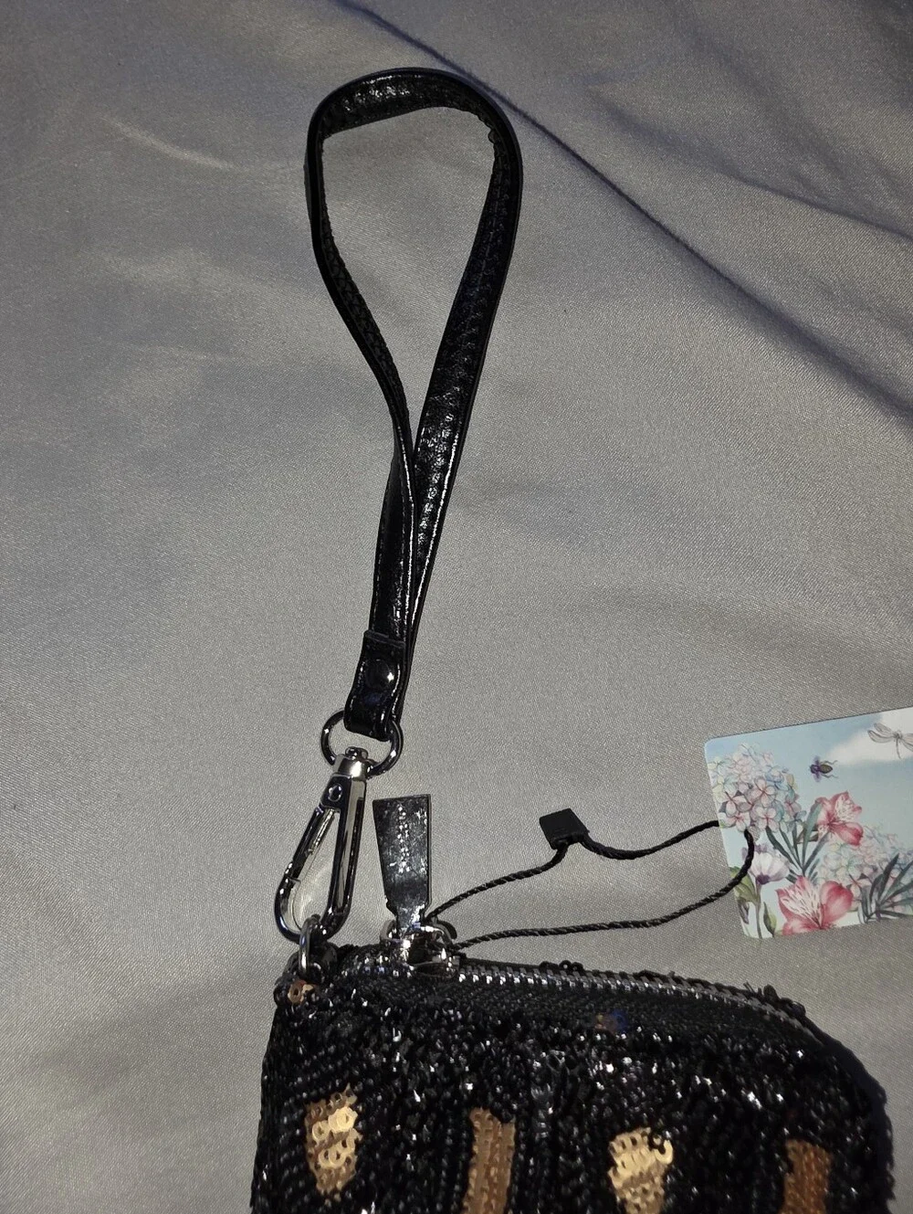 Brentano Sequin Leopard Wristlet Or Wallet NWT